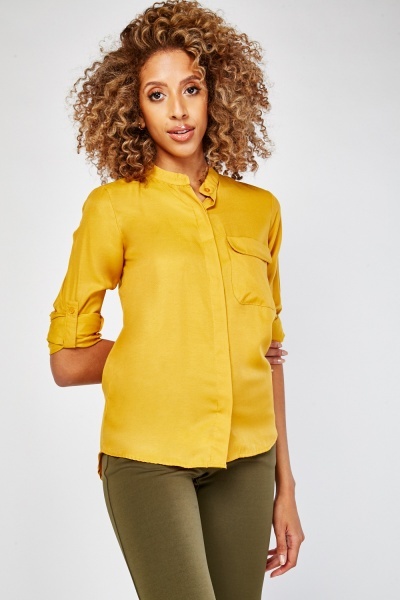 Single Pocket Front Plain Shirt