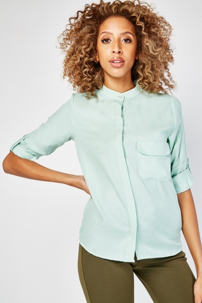 Single Pocket Front Plain Shirt