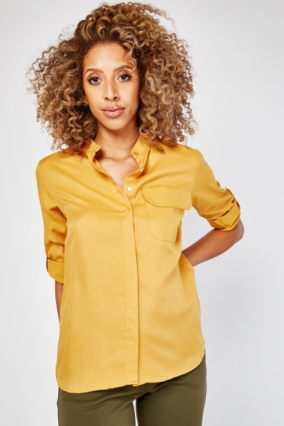 Single Pocket Front Plain Shirt