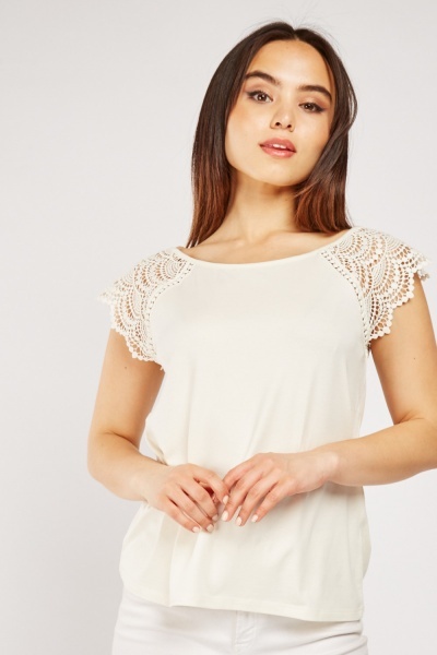 Crochet Sleeve Trim Top