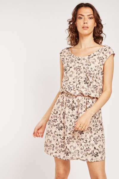 Paisley Floral Mix Mini Dress