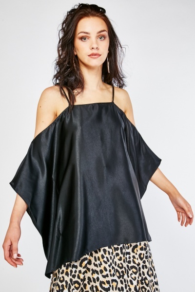 Silky Cold Shoulder Box Top