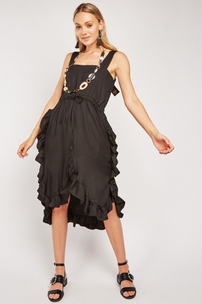 Ruffle Trim Strappy Dress