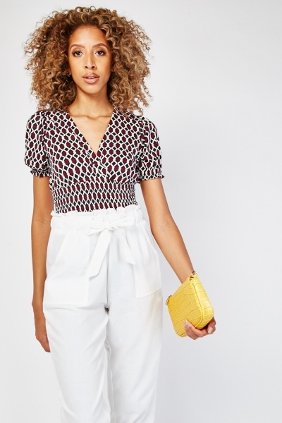 Shirred Wrap Top