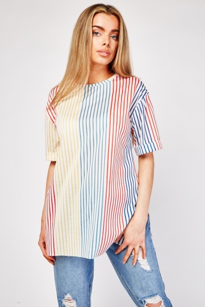 Candy Striped Short Sleeve Top