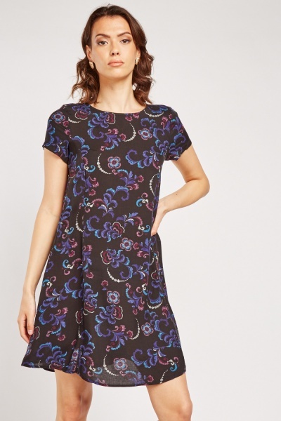 Embroidered Pattern Tunic Dress
