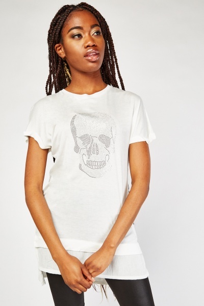 Encrusted Skull Face T-Shirt