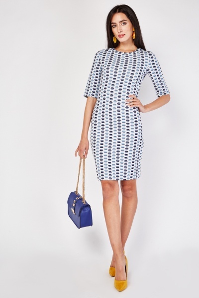 Geo Pattern Textured Dress