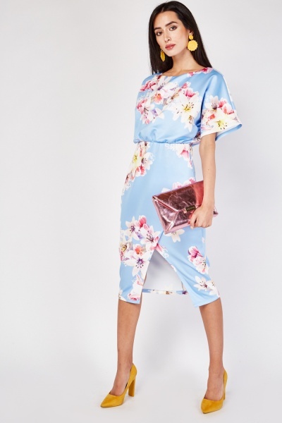 Lily Flower Print Wrap Dress