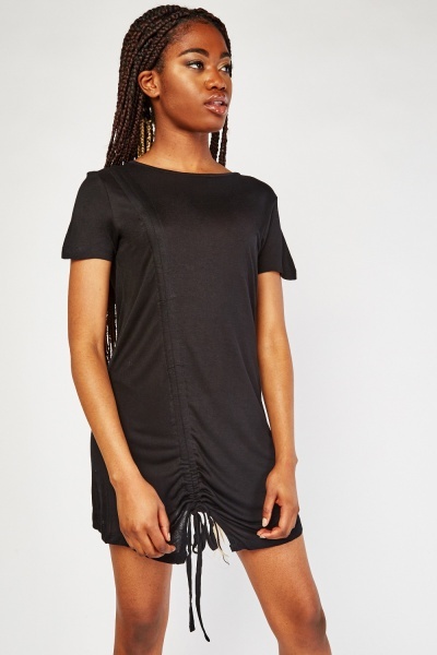 Image of Tie Up Ruched Front Dress