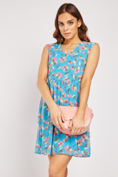 Printed Chiffon Tiered Swing Dress