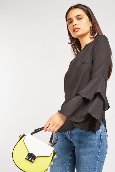 Layered Sleeve Chiffon Blouse