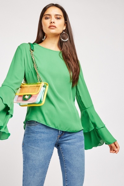 Layered Sleeve Chiffon Blouse