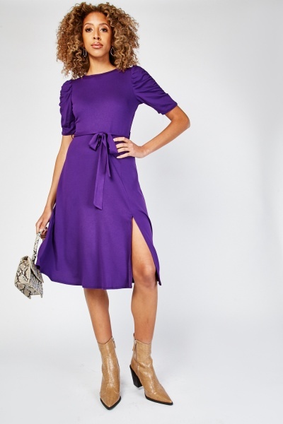 Split Front Tied Dress