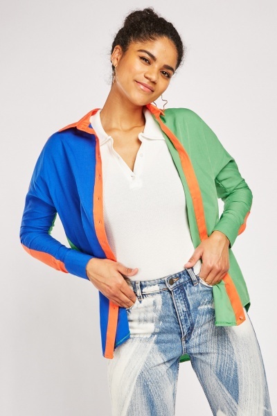 Colour Block Contrasted Shirt