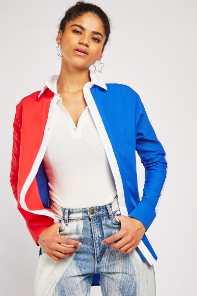 Colour Block Contrasted Shirt