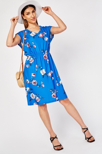 Rose Print Swing Dress