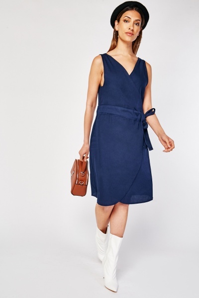 Sleeveless Wrap Midi Dress