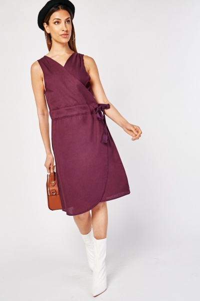 Sleeveless Wrap Midi Dress