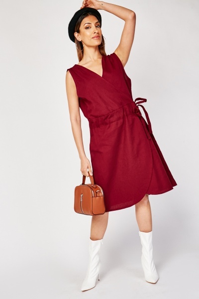 Sleeveless Wrap Midi Dress