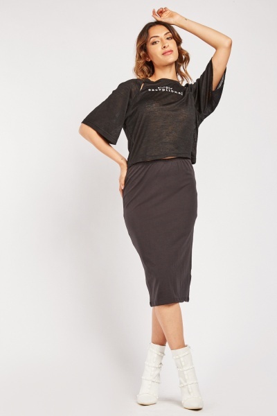 Midi Plain Skirt