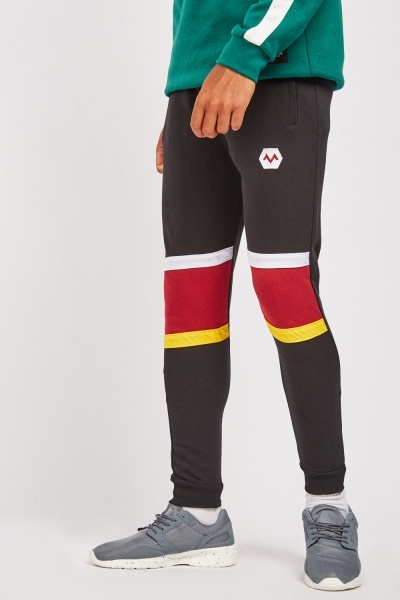 Contrasted Cotton Skinny Joggers
