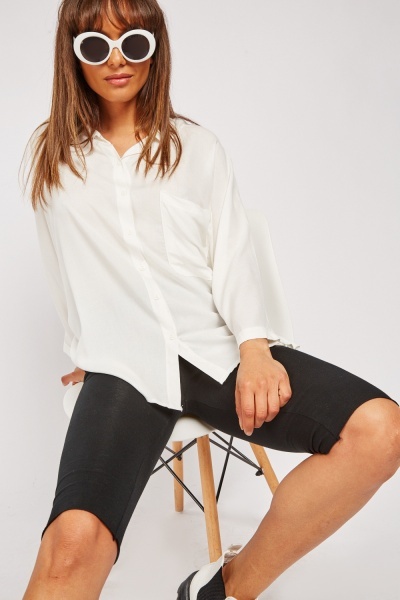 Single Pocket Batwing Sleeve Shirt