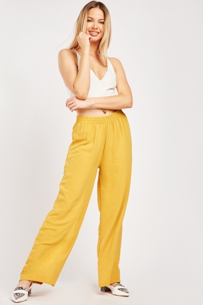 Wide Leg Tie Up Waist Trousers