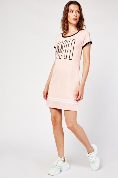 Lettering Print Casual Dress
