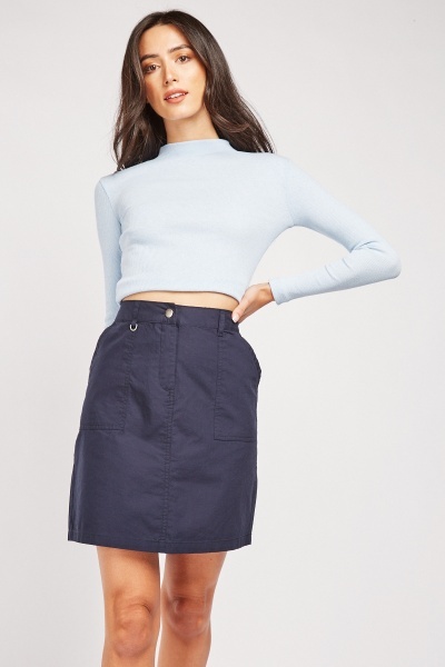 Pocket Front Mini Skirt
