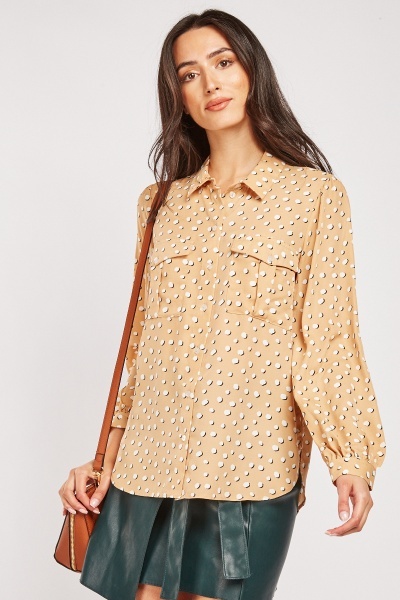 Printed Flap Pockets Shirt