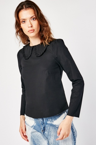 Gathered Peter-Pan Collar Blouse