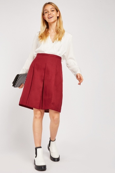 Box Pleated Flared Skirt