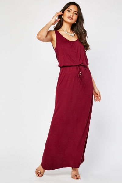 scoop neck jersey maxi dress