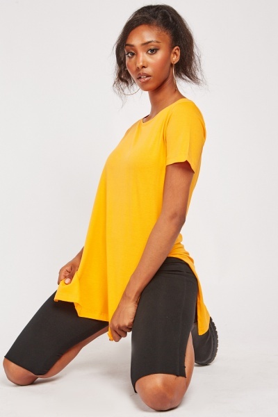 Side Slit Long Cotton Top