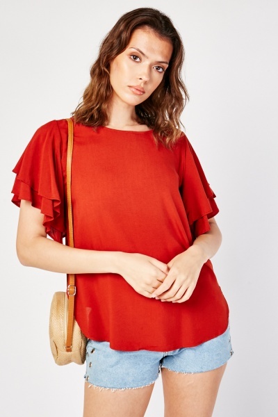 Frilly Short Sleeve Blouse