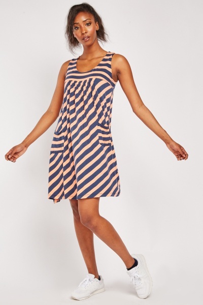 Asymmetric Stripe Tunic Dress