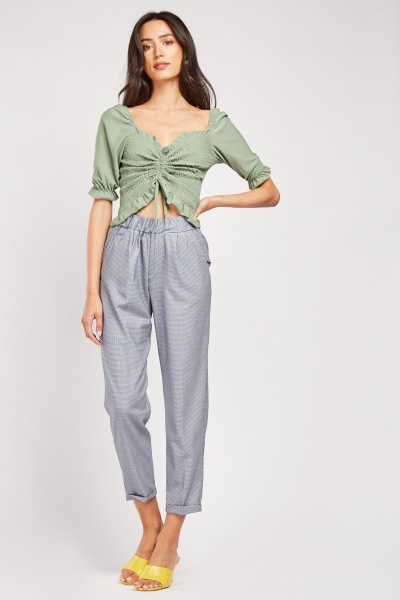 Puppytooth Tapered Trousers