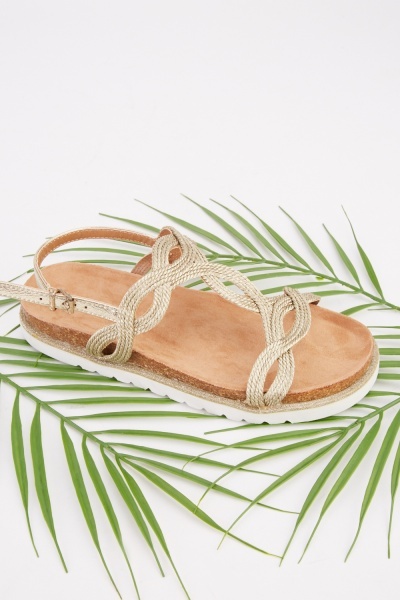 Weave Strap Flat Sandals