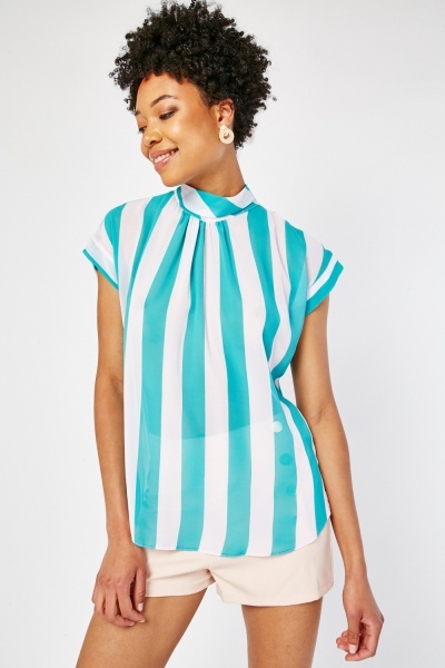 Striped Chiffon Blouse