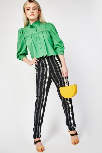 Striped Belted Trousers