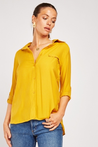 Decorative Welt Pocket Front Shirt