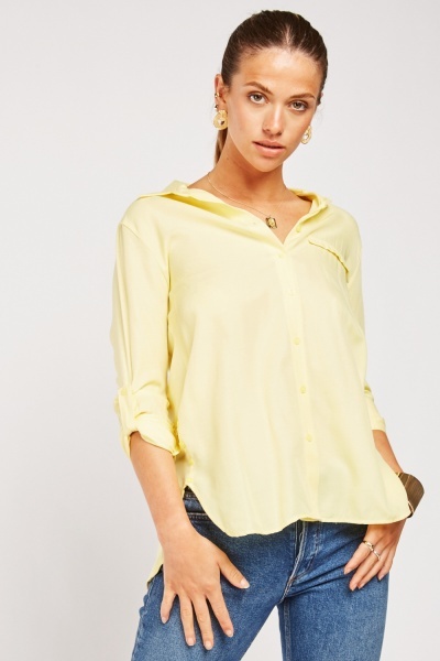 Decorative Welt Pocket Front Shirt