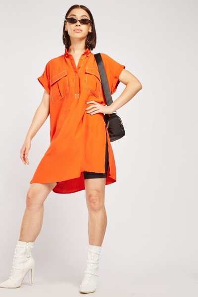 Flap Pocket Front Tunic Shirt