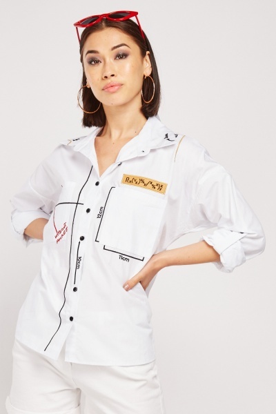 Maths Formulas Embroidered Shirt