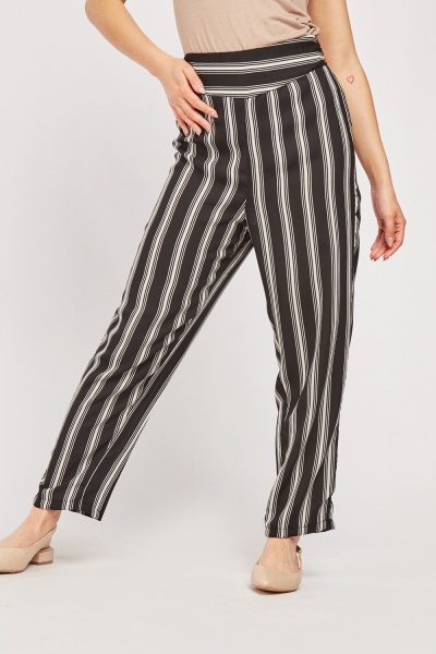 Vertical Striped Tapered Trousers