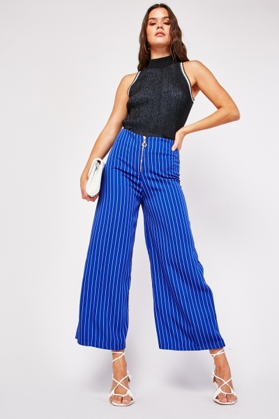 Pinstriped Crop Trousers