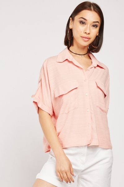 Pocket Front Textured Box Shirt