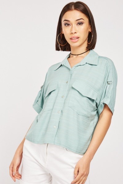 Pocket Front Textured Box Shirt