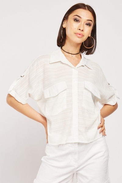 Pocket Front Textured Box Shirt